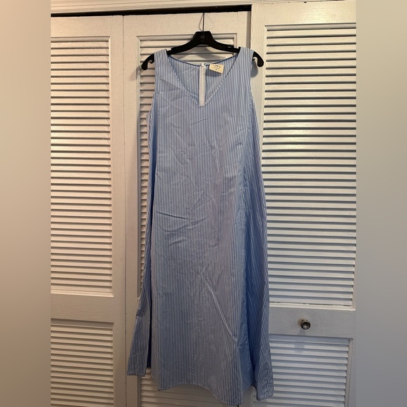 DMN Paris Striped Maxi Dress with Tie - Picture 2 of 6